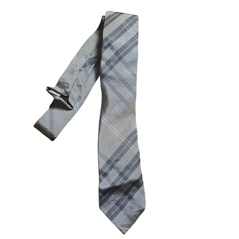 Burberry London Mens Silk Plaid Tie Necktie Made in England Classic Luxury - Picture 1 of 5